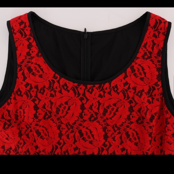 Dolce and Gabbana Red Floral Lace Blouse - Picture 6 of 6